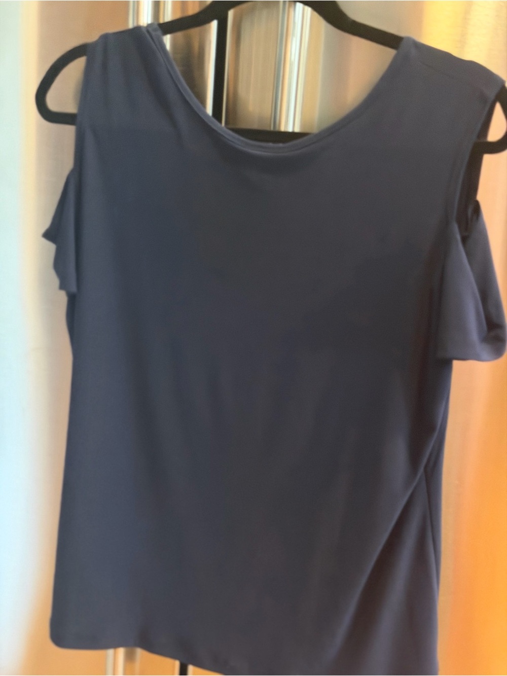 Clara Sun Woo Navy Cold-Shoulder Tank Top